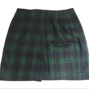 G H Bass co Wool plaid wrap skirt size 16